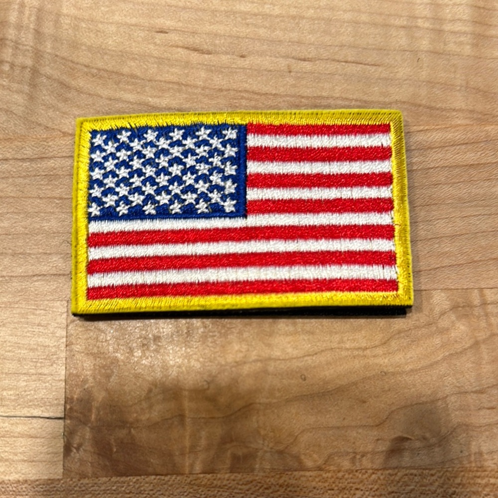 American Flag Patch with Yellow Border